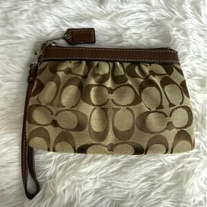 COACH y2k Brown Signature Canvas Wristlet